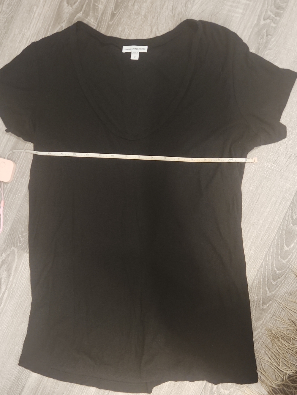 James Perse Black Short-Sleeve Scoop-Neck Tee